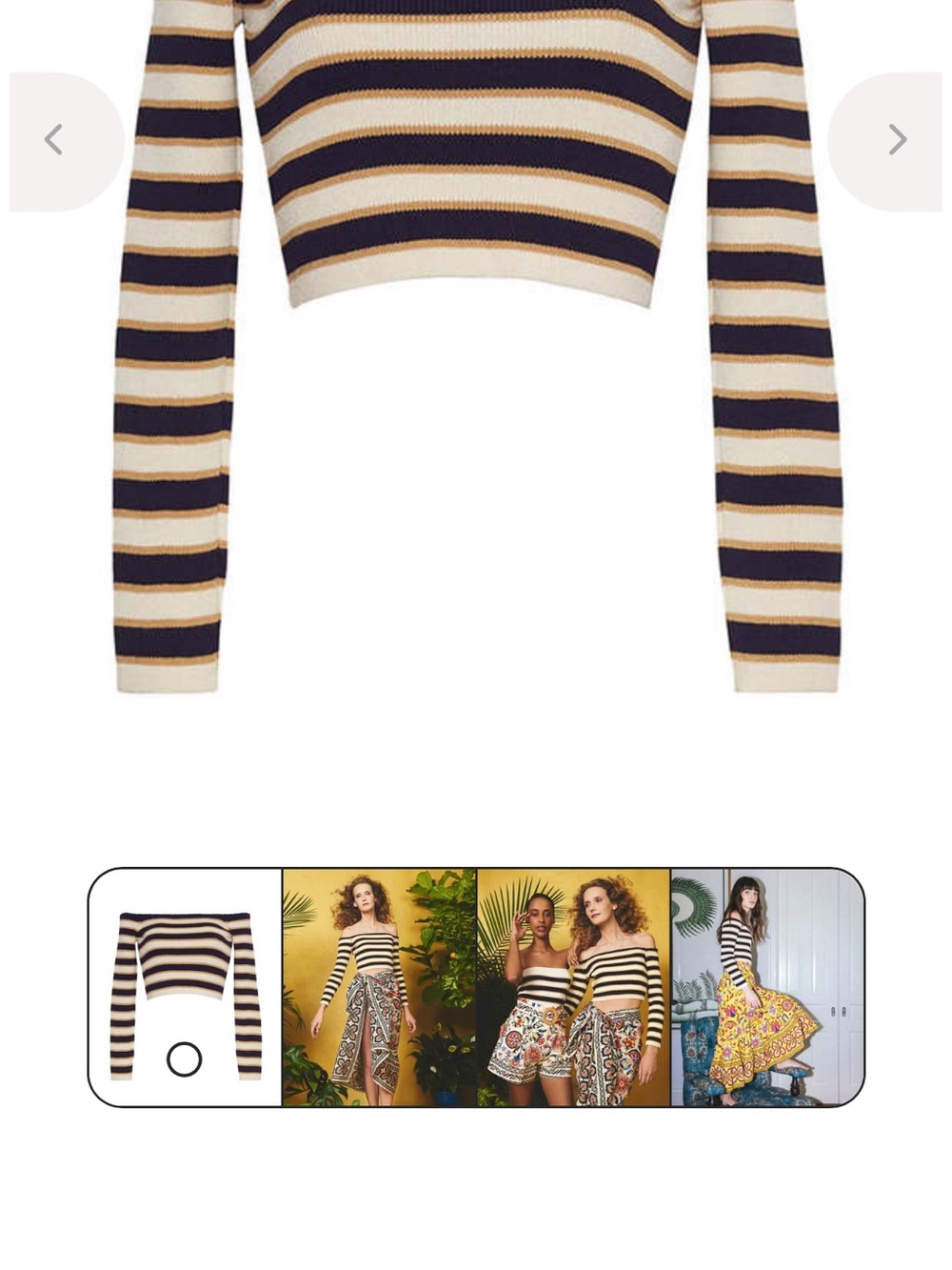 Cara Cara scout top caramel stripe size medium off the shoulder